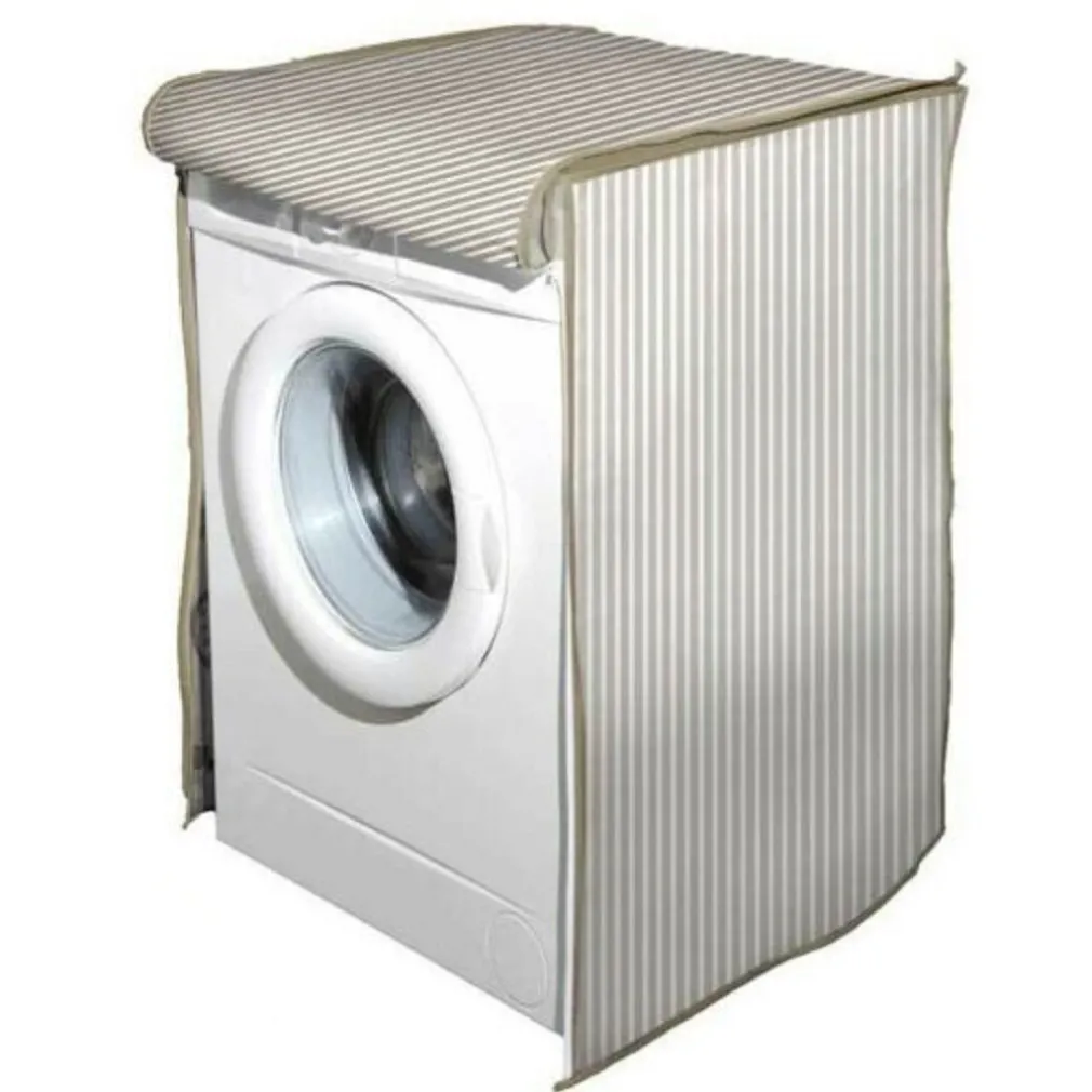 COPRILAVATRICE COPRI LAVATRICE PROTTETIVO 65X55X85CM TELO CON ZIP RIGHE 736797