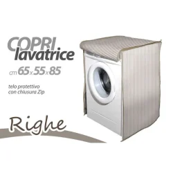 COPRILAVATRICE COPRI LAVATRICE PROTTETIVO 65X55X85CM TELO CON ZIP RIGHE 736797
