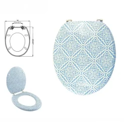 COPRIWATER COPRI SEDILE WC BAGNO UNIVERSALE CERNIERE ACCIAIO CON MAIOLICHE 87097