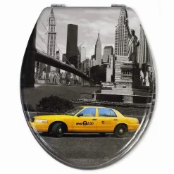 COPRIWATER COPRI SEDILE WC BAGNO UNIVERSALE CERNIERE ACCIAIO TAXI NEW YORK 52974A