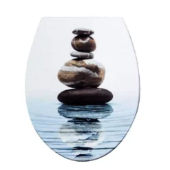 COPRIWATER COPRI SEDILE WC BAGNO UNIVERSALE CERNIERE ACCIAIO SASSI MARE 52964A