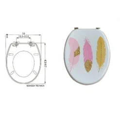 COPRIWATER COPRI WATER SEDILE WC BAGNO UNIVERSALE CERNIERE ACCIAIO PIUME 59127