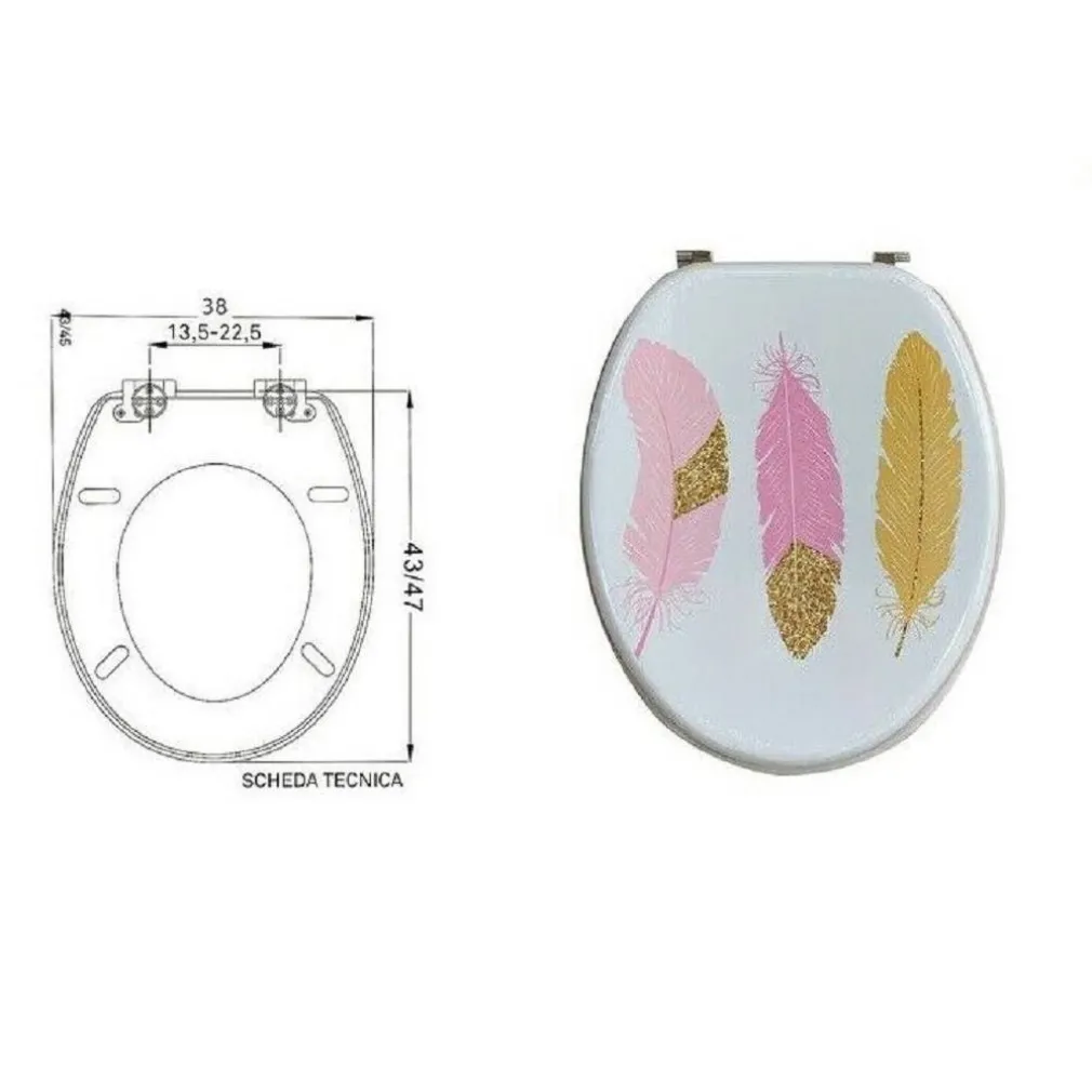 COPRIWATER COPRI WATER SEDILE WC BAGNO UNIVERSALE CERNIERE ACCIAIO PIUME 59127