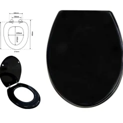 COPRIWATER COPRI WATER SEDILE WC BAGNO UNIVERSALE CERNIERE ACCIAIO NERO 52970A