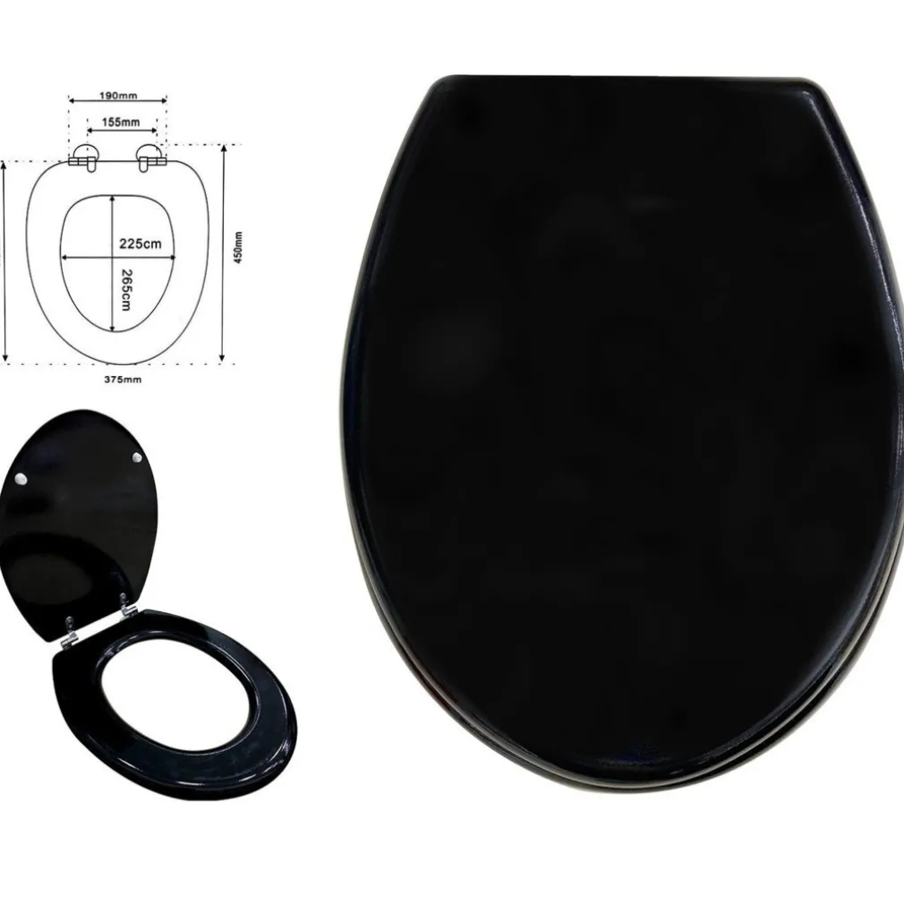 COPRIWATER COPRI WATER SEDILE WC BAGNO UNIVERSALE CERNIERE ACCIAIO NERO 52970A