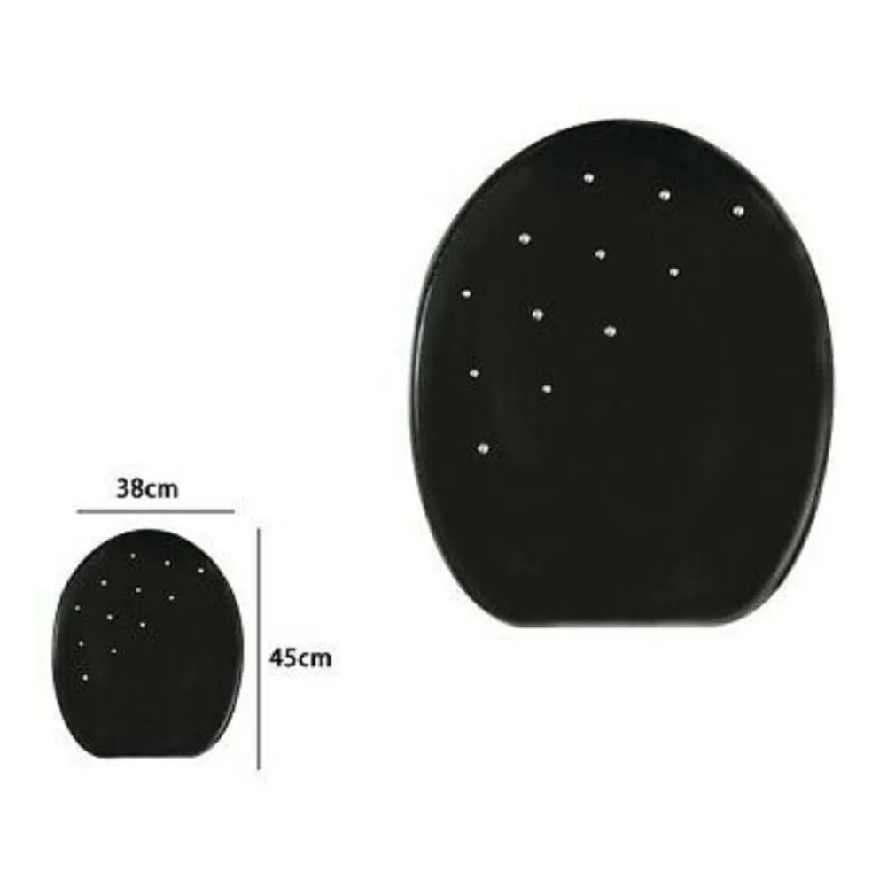 COPRIWATER COPRI WATER SEDILE WC BAGNO UNIVERSALE MDF NERO STRASS