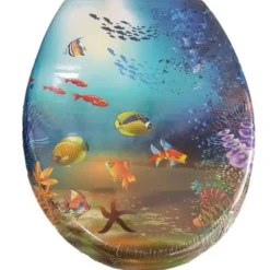 COPRIWATER COPRI WATER SEDILE WC BAGNO UNIVERSALE CERNIERE ACCIAIO PESCI MAR