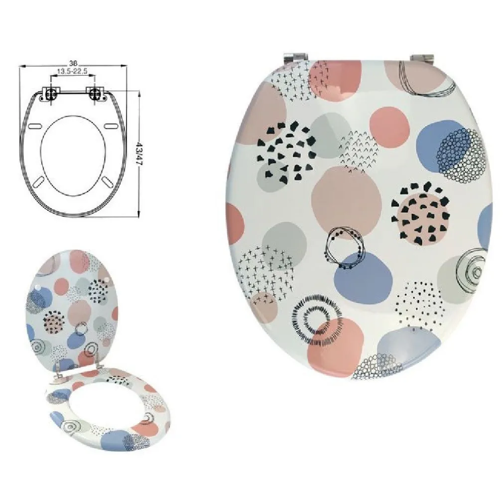 COPRIWATER COPRI WATER SEDILE WC BAGNO UNIVERSALE IN MDF SFERE ASTRATTE 87101