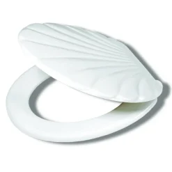 COPRIWATER COPRIVASO TAVOLETTA SEDILE WC IN PLASTICA STANDARD CONCHIGLIA BIANCA
