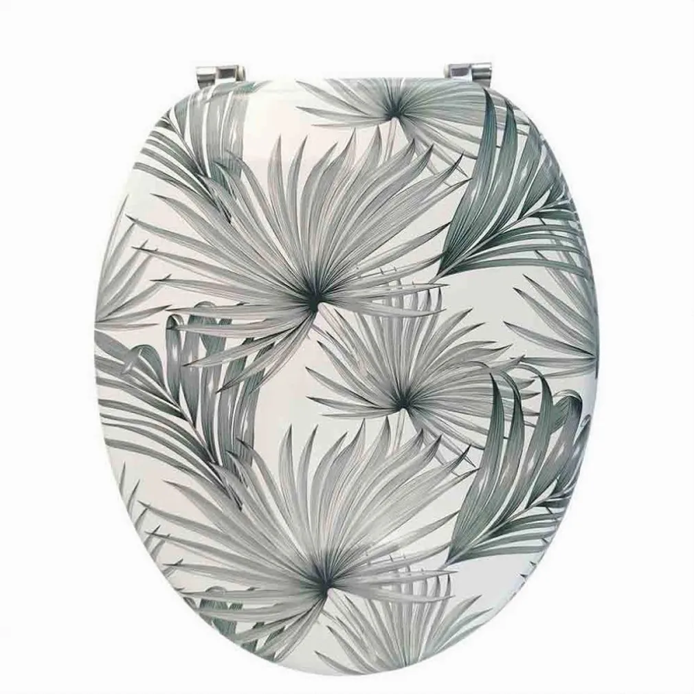 COPRIWATER IN LEGNO MDF TAVOLETTA DA BAGNO WC CON STAMPA TROPICALE CERNIERE 87100