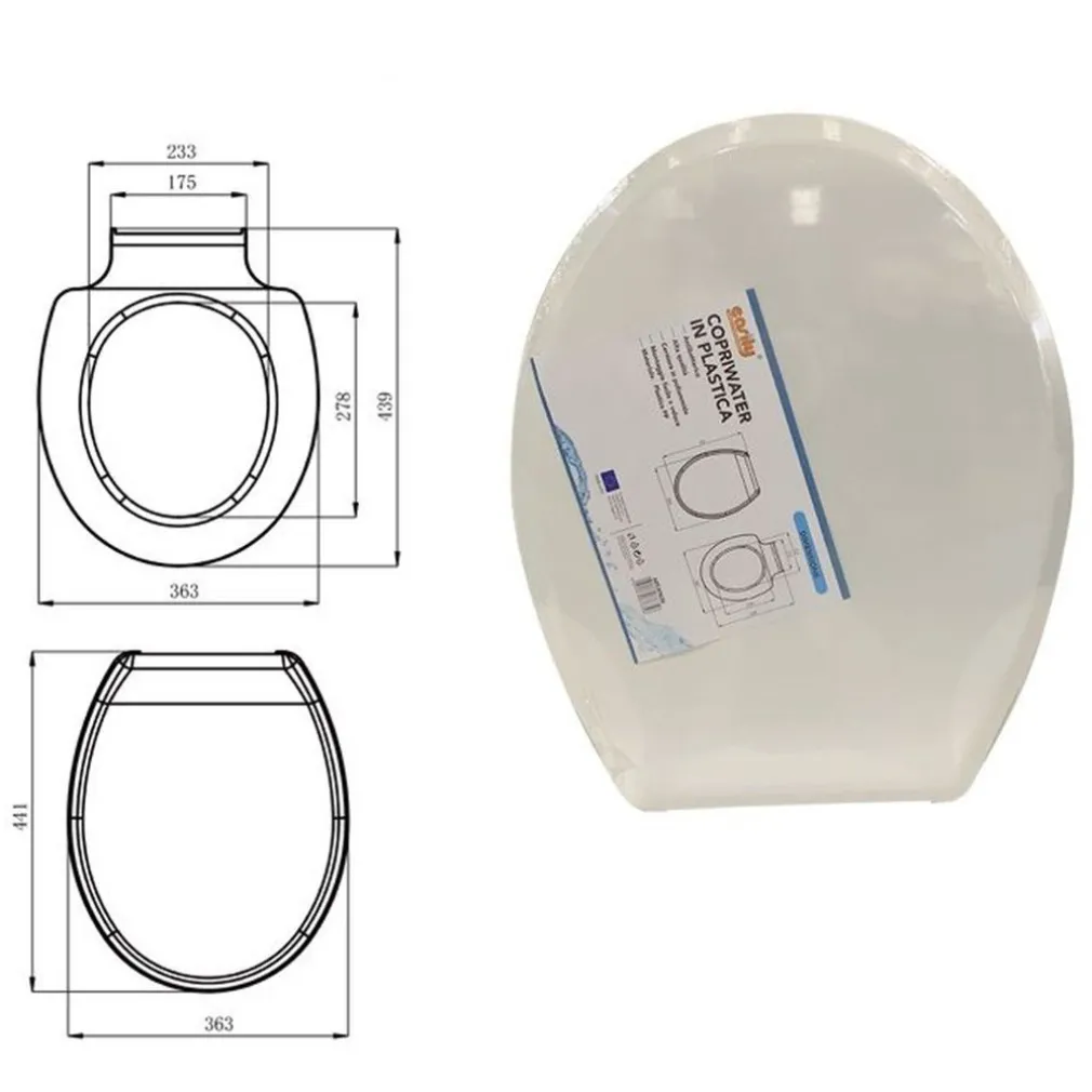 COPRIWATER SEDILE COPRIVASO WC BAGNO IN PLASTICA LOTOS SLIM DESIGN BIANCO 87635