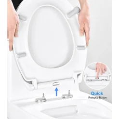 COPRIWATER UF UNIVERSALE SEDILE WC WATER BAGNO FORMA O CHIUSURA AMMORTIZZATA BIANCO 87644