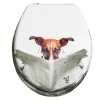 COPRIWATER UNIVERSALE CAGNOLINO CON OCCHIALI GIORNALE ARREDO BAGNO COPRI WC WATER