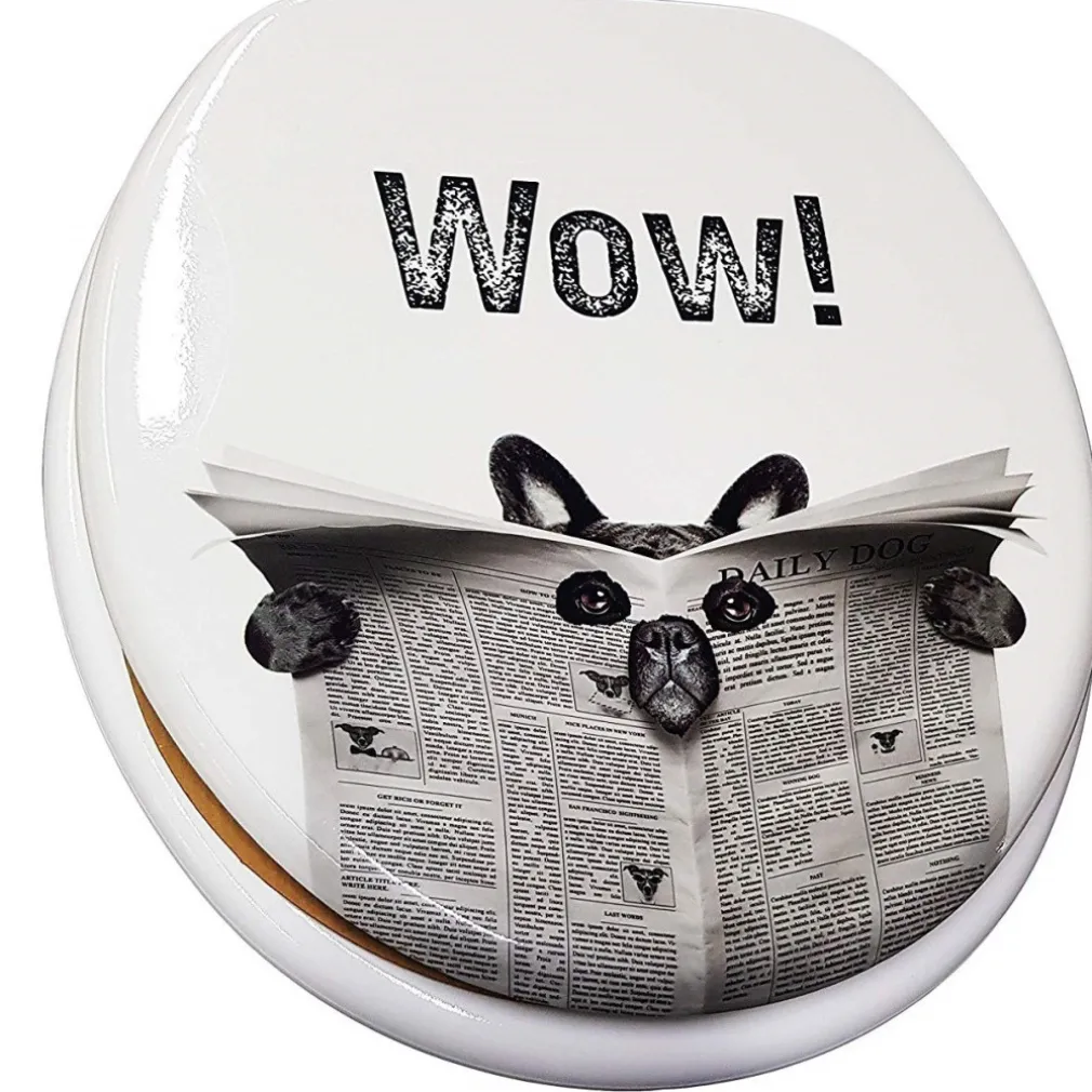 COPRIWATER UNIVERSALE CAGNOLINO NERO GIORNALE ESY_69004 TAZZA BAGNO WC WATER