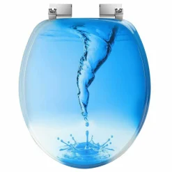 COPRIWATER UNIVERSALE CON STAMPA VORTICE ACQUA COPRI TAVOLETTA WC BAGNO LEGNO