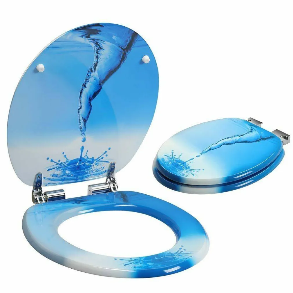 COPRIWATER UNIVERSALE CON STAMPA VORTICE ACQUA COPRI TAVOLETTA WC BAGNO LEGNO