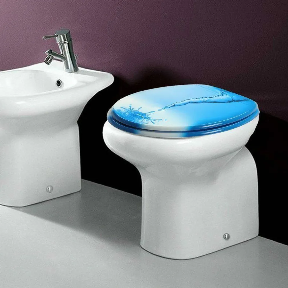 COPRIWATER UNIVERSALE CON STAMPA VORTICE ACQUA COPRI TAVOLETTA WC BAGNO LEGNO