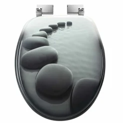 COPRIWATER UNIVERSALE CON STAMPA PIETRE ZEN COPRI TAVOLETTA WC BAGNO LEGNO MDF