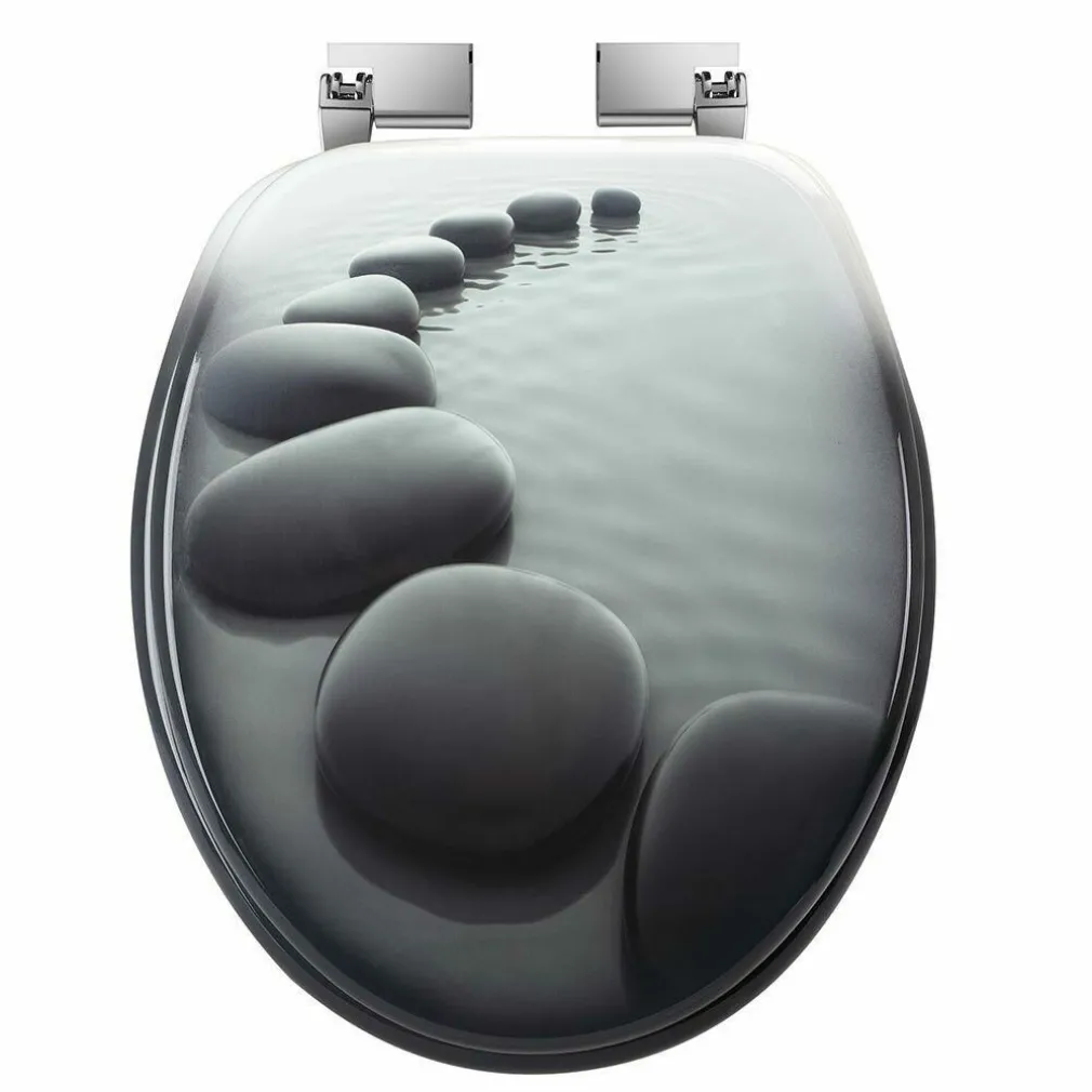 COPRIWATER UNIVERSALE CON STAMPA PIETRE ZEN COPRI TAVOLETTA WC BAGNO LEGNO MDF