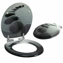 COPRIWATER UNIVERSALE CON STAMPA PIETRE ZEN COPRI TAVOLETTA WC BAGNO LEGNO MDF