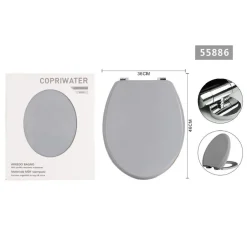 COPRIWATER UNIVERSALE CON CERNIERE REGOLABILI MDF STAMPATO GRIGIO 46X36CM 55886