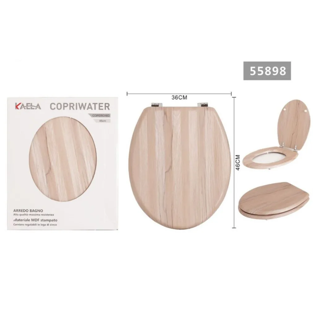 COPRIWATER UNIVERSALE IN MDF STAMPATO LEGNO CERNIERE REGOLABILI 46 X 36 CM 55898