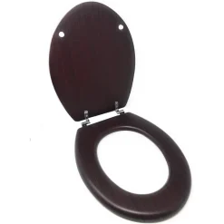 COPRIWATER UNIVERSALE IN LEGNO MDF TAVOLETTA BAGNO WC CERNIERE LEGNO SCURO 52947A