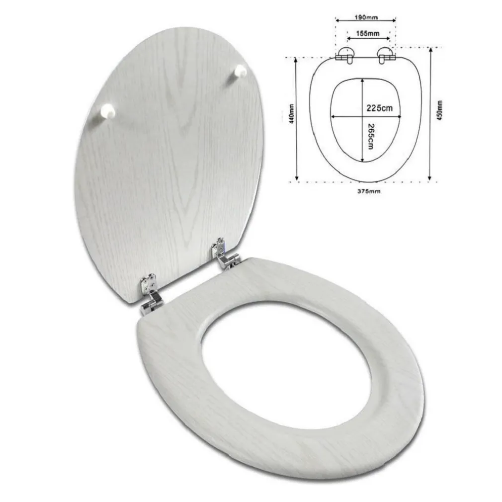 COPRIWATER UNIVERSALE IN LEGNO MDF RESISTENTE CON STAMPA LEGNO BIANCO CERNIERE