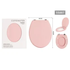 COPRIWATER UNIVERSALE IN MDF STAMPATO ROSA CON CERNIERE REGOLABILI 46X36CM 55887