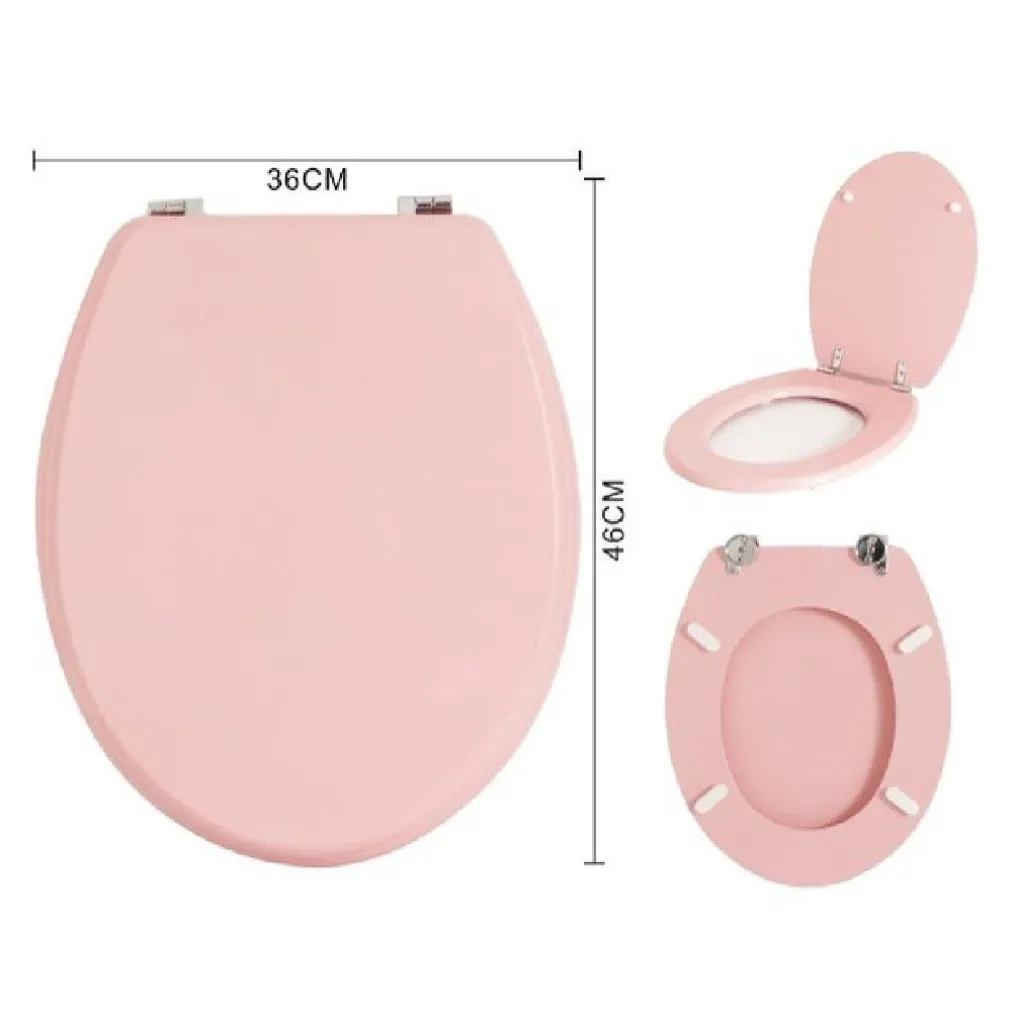 COPRIWATER UNIVERSALE IN MDF STAMPATO ROSA CON CERNIERE REGOLABILI 46X36CM 55887