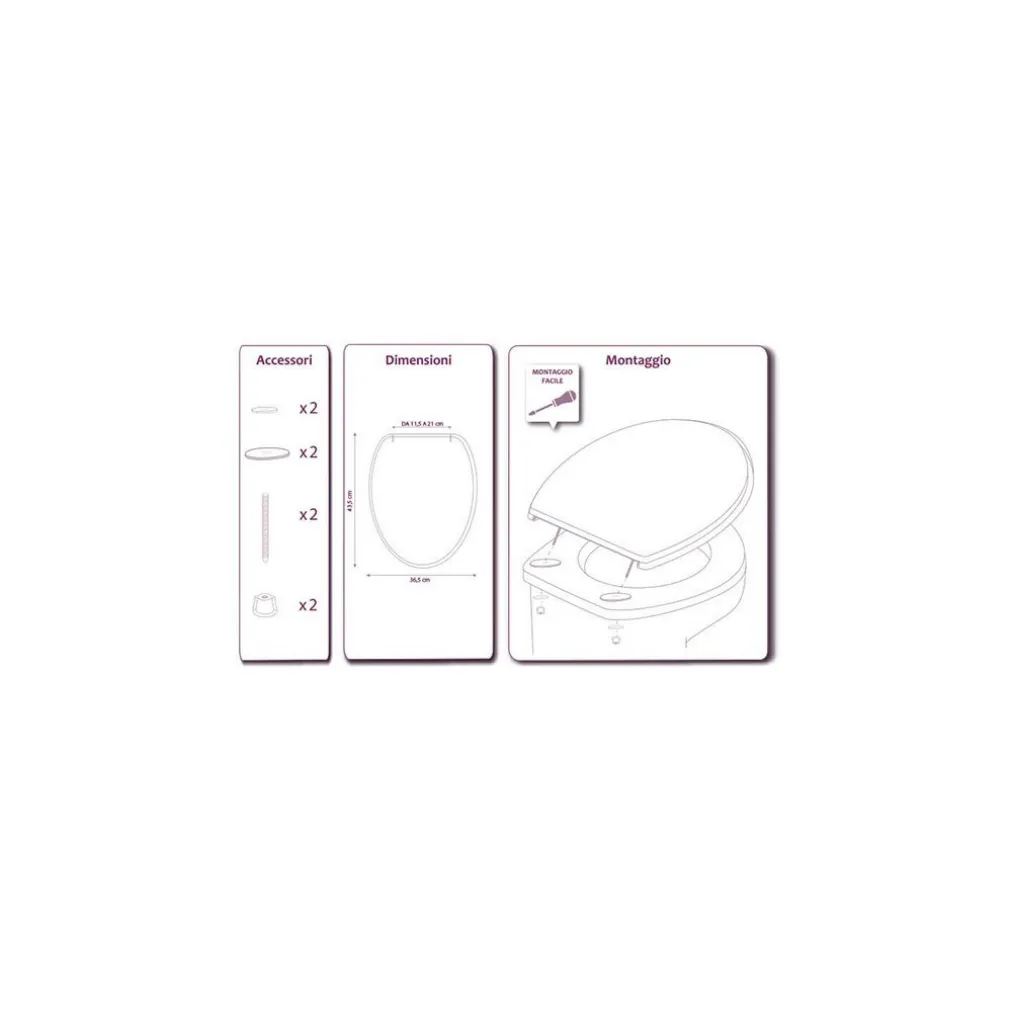 COPRIWATER UNIVERSALE IN LEGNO MDF CHIUSURA RALLENTATA SOFT CLOSE LACCATO BIANCO