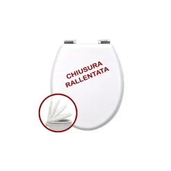 COPRIWATER UNIVERSALE IN LEGNO MDF CHIUSURA RALLENTATA SOFT CLOSE LACCATO BIANCO