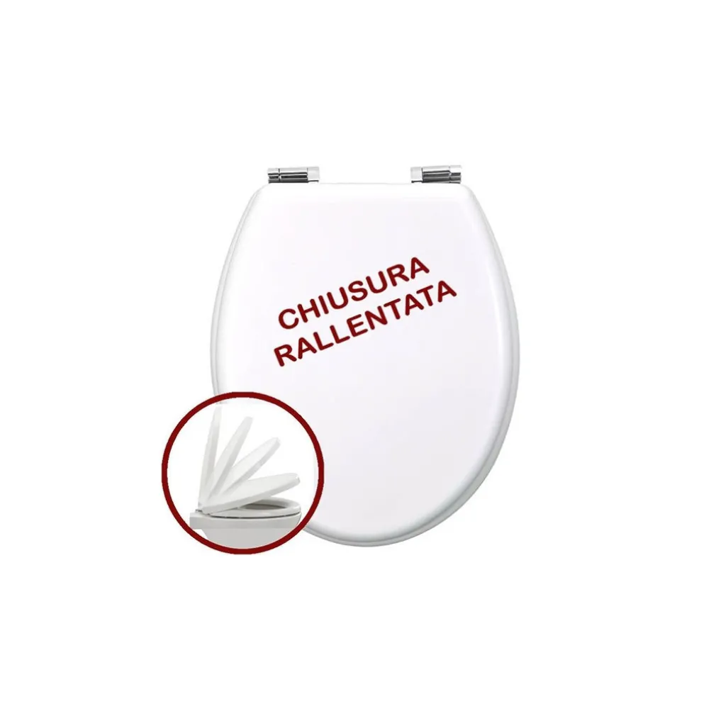 COPRIWATER UNIVERSALE IN LEGNO MDF CHIUSURA RALLENTATA SOFT CLOSE LACCATO BIANCO