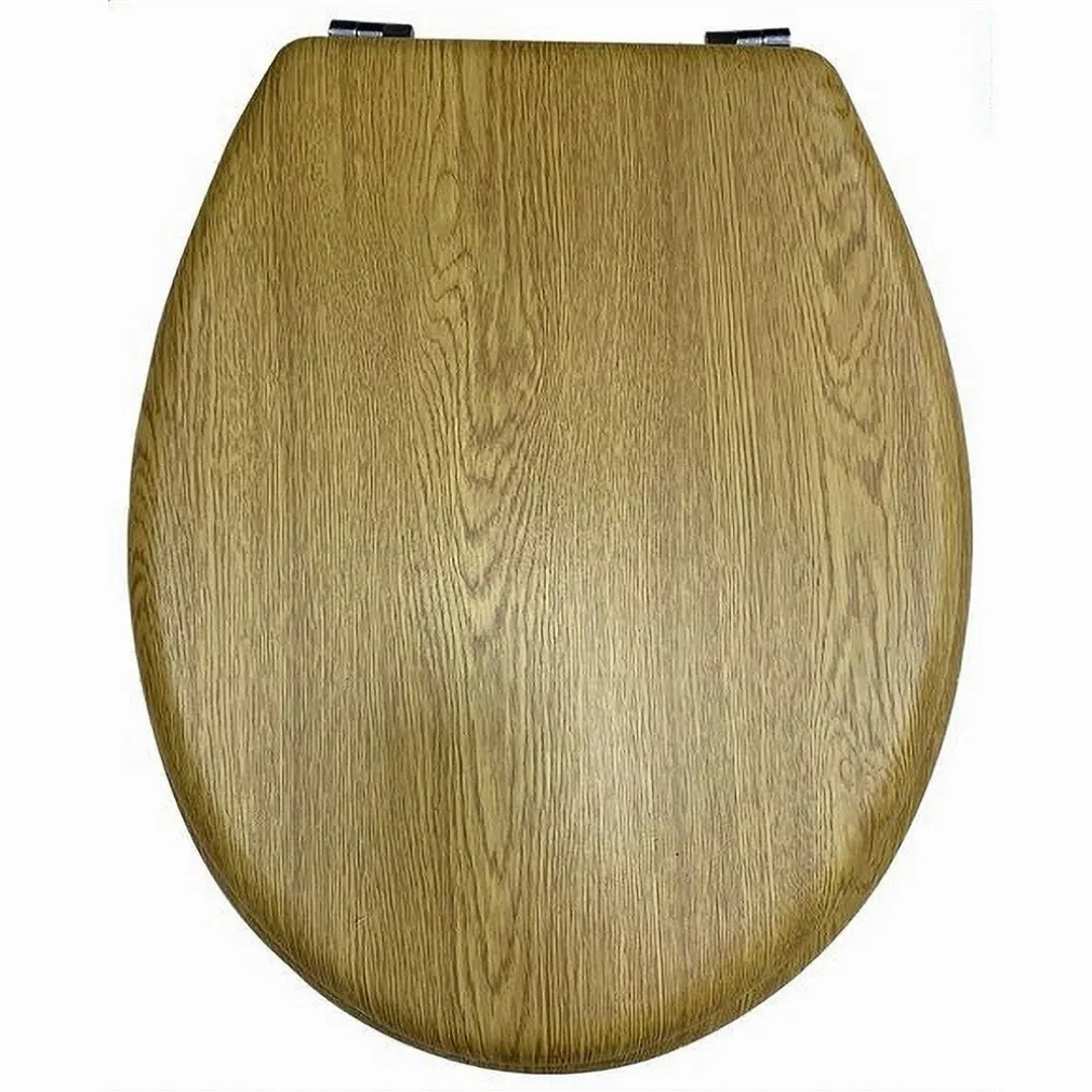 COPRIWATER UNIVERSALE IN LEGNO TAVOLETTA BAGNO WC CERNIERE IN ACCIAIO INOX 52953A