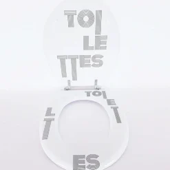 COPRIWATER UNIVERSALE LEGNO SCRITTA TOILETTES TAVOLETTA BAGNO COPRI WATER VASO