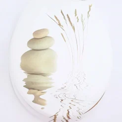 COPRIWATER UNIVERSALE LEGNO PIETRA SASSI BIANCHI TAVOLETTA BAGNO COPRI WC WATER