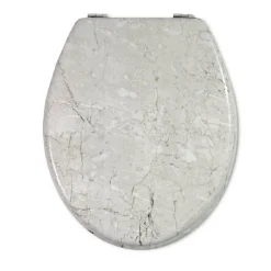 COPRIWATER UNIVERSALE LEGNO MDF RESISTENTE CON STAMPA MARMO BIANCO CERNIERE WC