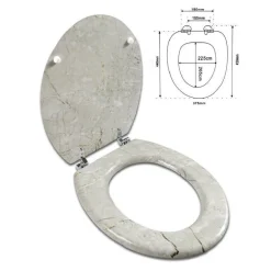 COPRIWATER UNIVERSALE LEGNO MDF RESISTENTE CON STAMPA MARMO BIANCO CERNIERE WC