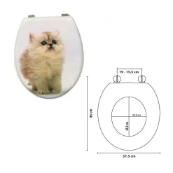COPRIWATER UNIVERSALE LEGNO GATTO GATTINO TAVOLETTA BAGNO COPRI WC WATER