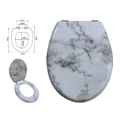 COPRIWATER UNIVERSALE RESISTENTE CON STAMPA MARMORIZZATA CERNIERE WC BAGNO 69201