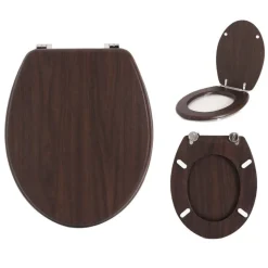 COPRIWATER UNIVERSALE STANDARD MDF DI LEGNO 46X36CM COLORE MARRONE LEGNO SCURO