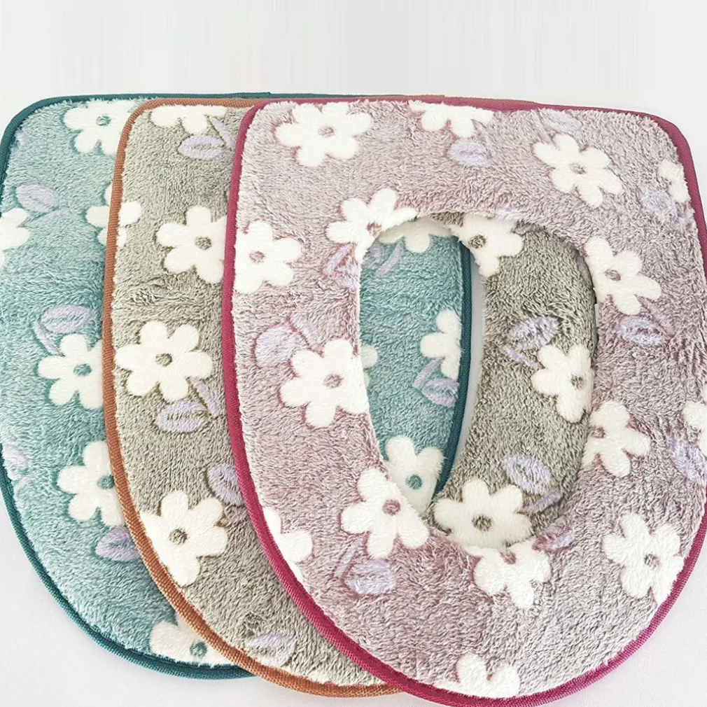 COPRIWATER UNIVERSALE TESSUTO FIORI ANTIBATTERICO TAVOLETTA BAGNO COPRI WC WATER