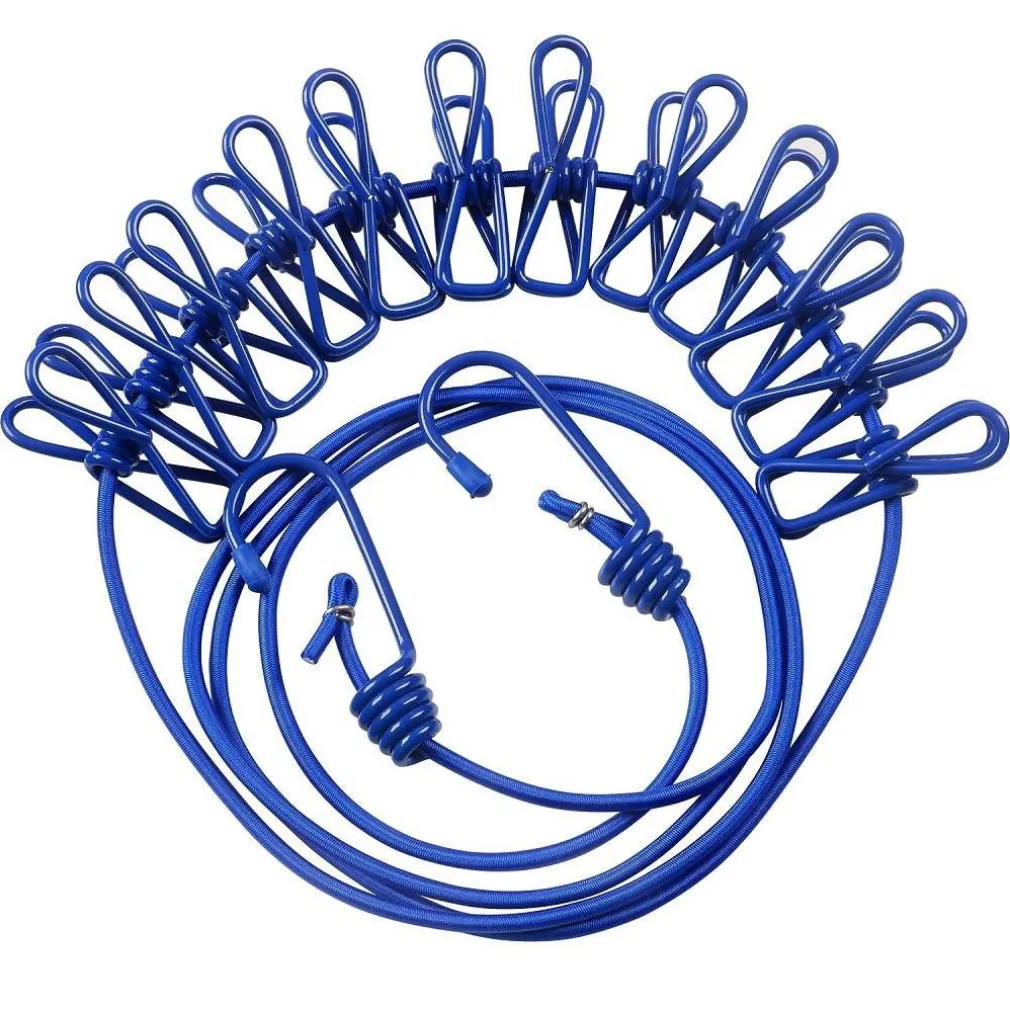 CORDA STENDIBIANCHERIA FILO X BUCATO CON 12 MOLLETTE 180CM USO ESTERNO FLESSIBLE