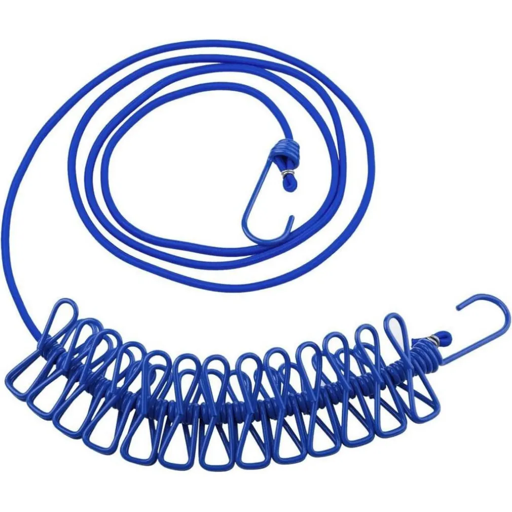 CORDA STENDIBIANCHERIA FILO X BUCATO CON 12 MOLLETTE 180CM USO ESTERNO FLESSIBLE