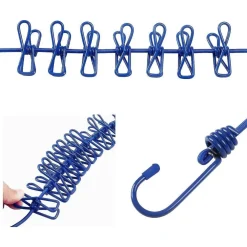 CORDA STENDIBIANCHERIA FILO X BUCATO CON 12 MOLLETTE 180CM USO ESTERNO FLESSIBLE