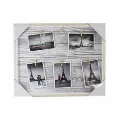 CORNICE FOTOGRAFIE FOTO PORTAFOTO QUADRO CON MOLLETTE CORDA 40 X 50 CM LEGNO