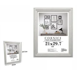 CORNICE FOTOGRAFIE QUADRI TELE POSTER PORTAFOTO 21 X 29.7CM MODELLO SILVER 71619