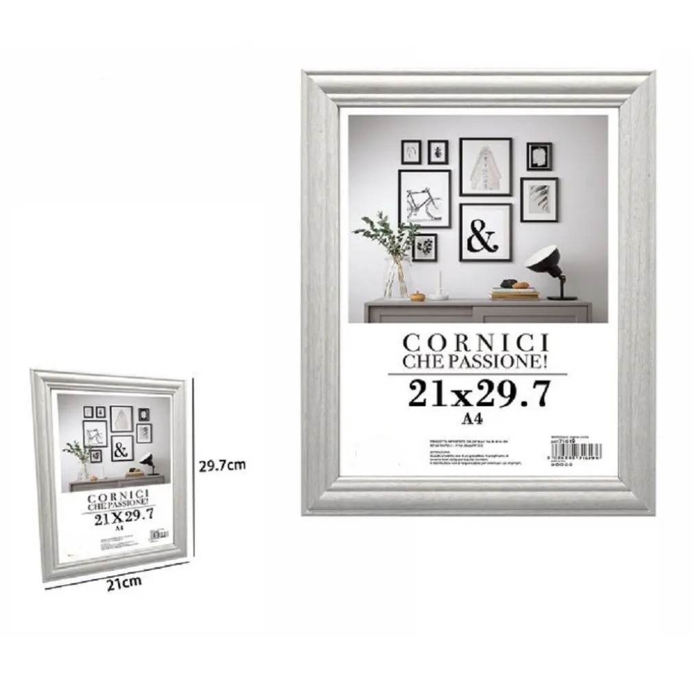 CORNICE FOTOGRAFIE QUADRI TELE POSTER PORTAFOTO 21 X 29.7CM MODELLO SILVER 71619
