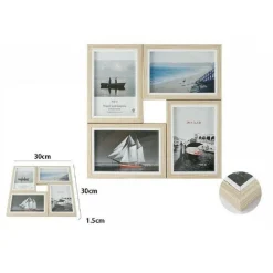 CORNICE MULTIFOTO PARETE MURO 4 FOTO PORTA FOTOGRAFIE PORTAFOTO LEGNO