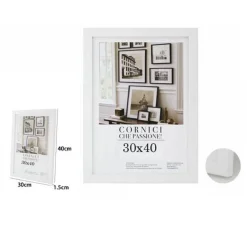 CORNICE PER FOTO FOTOGRAFIE QUADRI TELE POSTER PORTAFOTO 30 X 40 CM BIANCA 63151